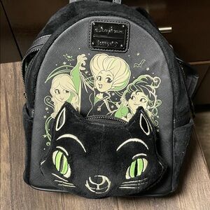 Loungefly Disney Black and Light Green Backpack